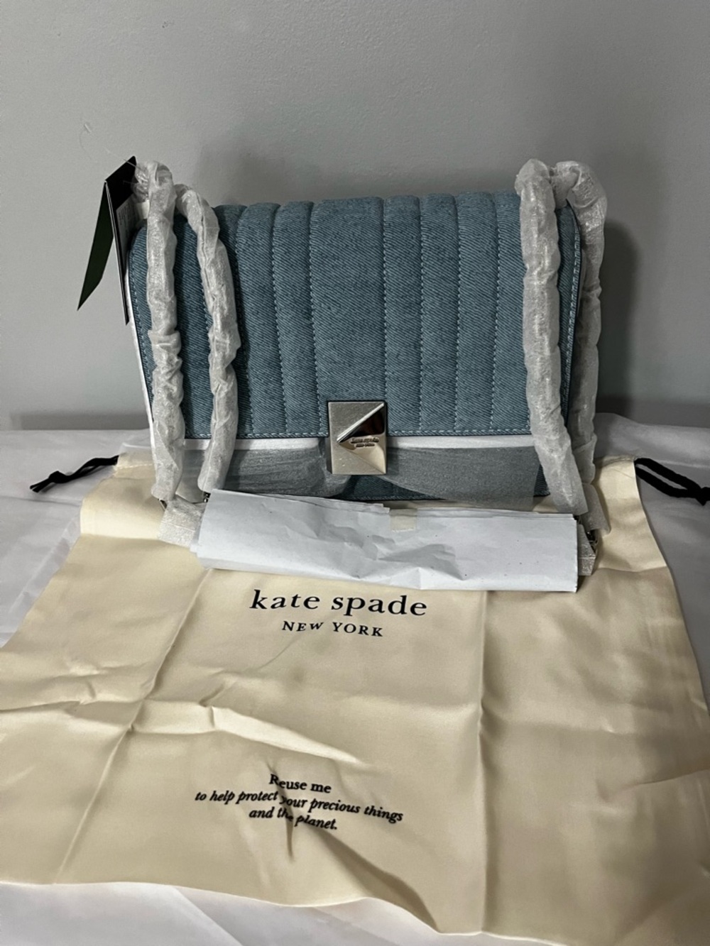 Kate Spade Deco Quilted Suede Shoulder/ Crossbody Bag -NWT - Picture 5 of 15